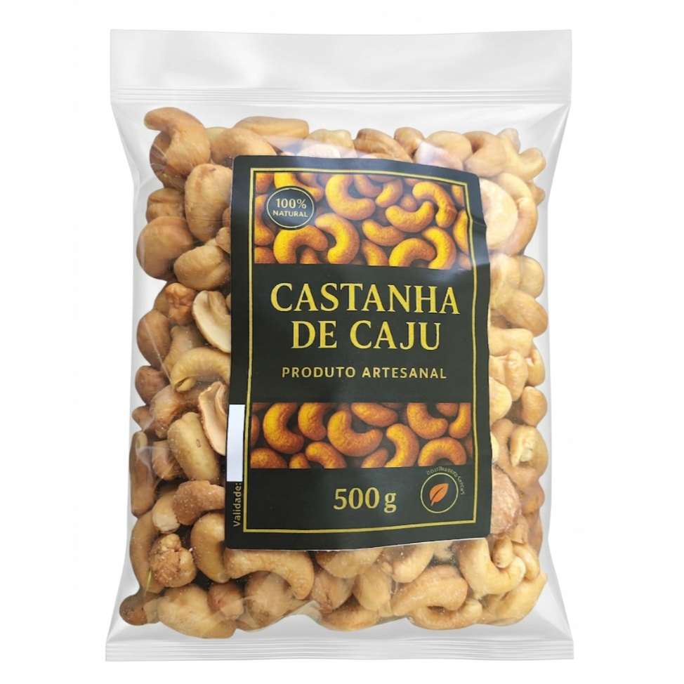 Castanha de Caju W1 Inteira Premium - 500g - Torrada com Sal Caseira ...