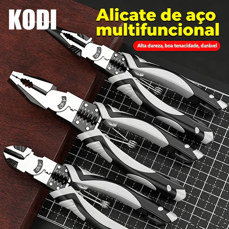 Alicate Universal Titanium Multifuncional Descascador Crimpador Corte Fio Eletricista F18