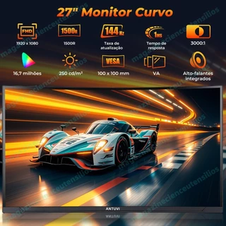 Monitor Curvo Gamer 27 1500r 144hz 1ms Com Alto-falante Hdmi
