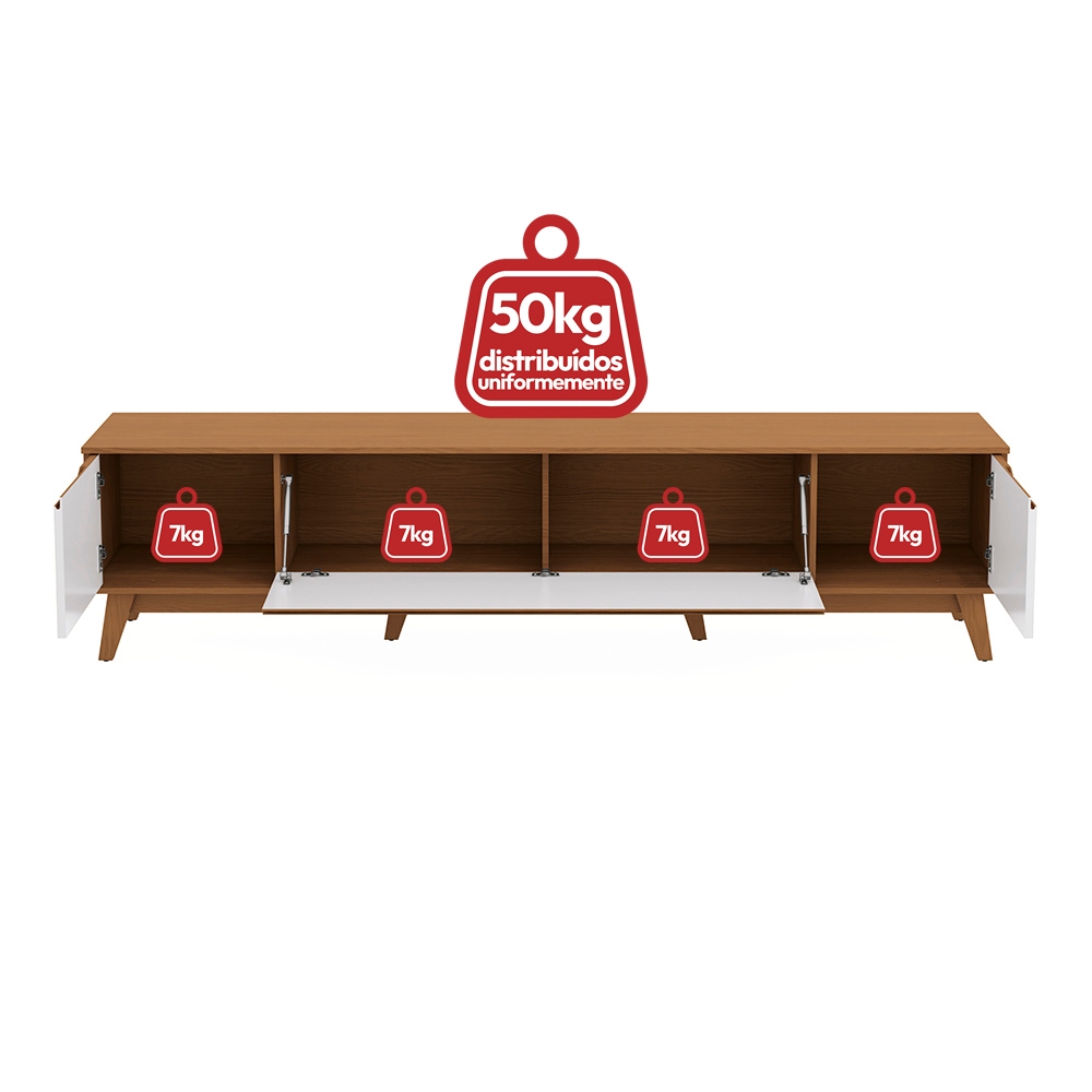Rack Kappesberg 3 Portas Canela/Branco 218cm | Shopee Brasil
