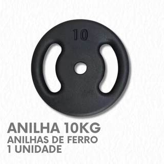 Anilha 10kg Ferro Fundido Pintada Academia P/ Barra