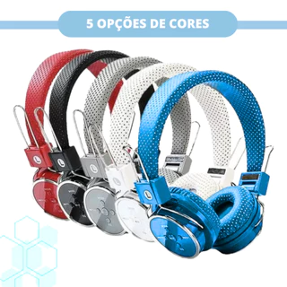 Fone de Ouvido Bluetooth Headphone sem fio Over-ear Headset Academia Corrida Bateria longa