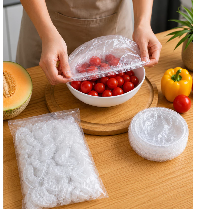 KIT De 100 á 300 Tampas De Plástico Descartável Para Alimento
