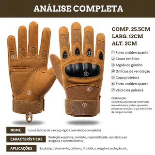Par de Luvas Táticas Moto Motociclista Com Proteção Antiderrapante Airsoft Ciclismo Outdoor