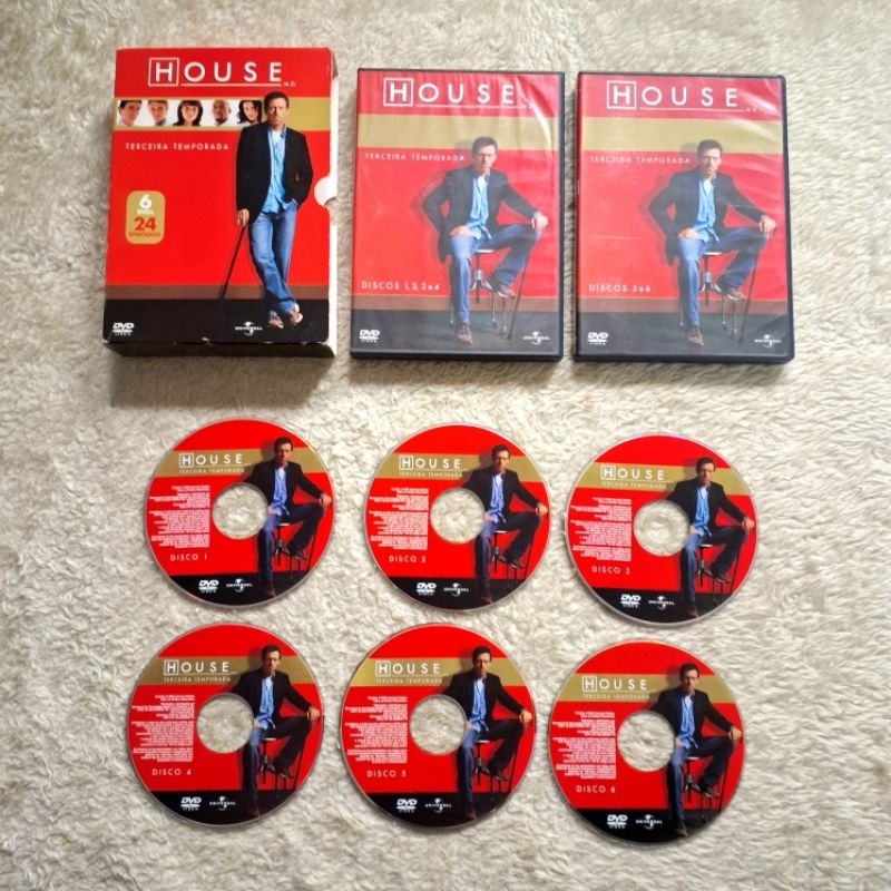 Box Dvd série Dr. House - 1, 2, 3, 4, 5, 6, 7 Temporadas Completas