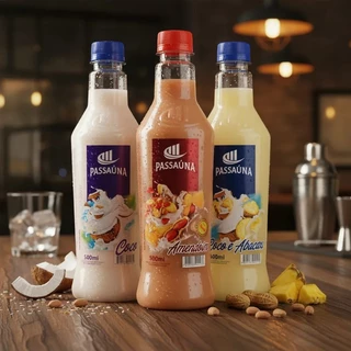 KIT 3Un Coco Amendoim Coco c/ Abacaxi Passauna - Batida 500 ml