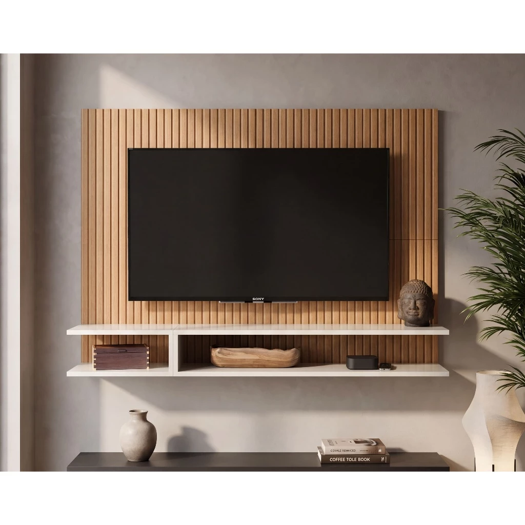 Painel Para Tv 50" Smart Plus MILÃO Com Prateleira e Nicho