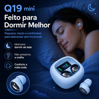 Q19Mini som HiFi espacial padrão,,resistência à água IPX5,cancelamento de ruído ENC, visor digital