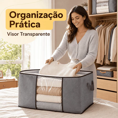 Caixa Saco Organizador Cobertor Casaco Guarda Roupa Ecológico Anti Poeira Umidade Insetos Multiuso