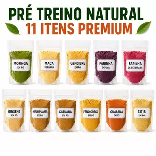 Pré Treino Natural em pó 11 Itens Selecionados Premium