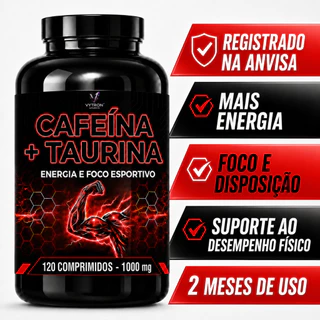 Cafeína Termogênico Original Pré Treino com Taurina 120 Comprimidos - ( PRODUTO PARA 02 MESES )