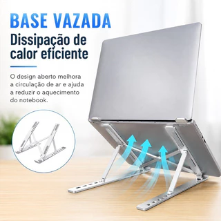 Suporte Para Notebook Base Dobrável de Alumínio Ou Plastico Ergonômico Ajustável Portátil Com Estojo