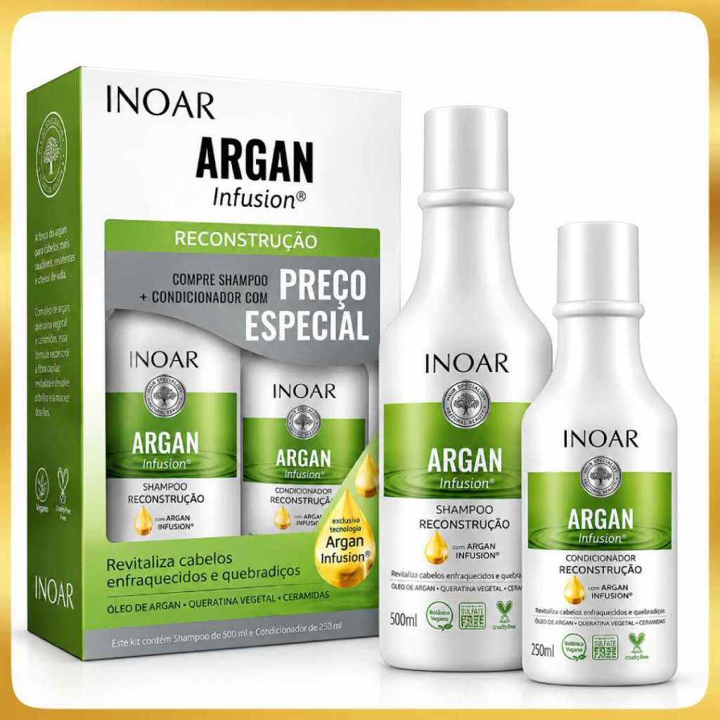 Kit Inoar Argan Infusion Reconstrução (2 Produtos) | Shopee Brasil