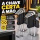 Jogo Chave Allen e Torx 18 Peças Kit Chaves Curta T10 a T50 Allen 1,5 a 10mm com Suportes
