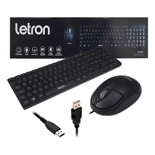 Teclado Preto USB + Mouse Para Computador Preto Combo Teclado E Mouse Day By Day Letron