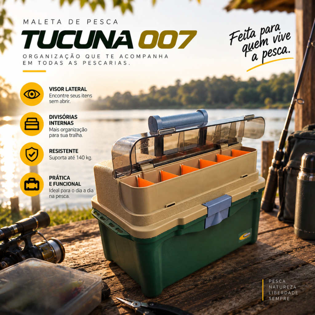 tomo 10個セット Maleta De Pesca Tucuna 007 Multifuncional 3 Estojos Caixa