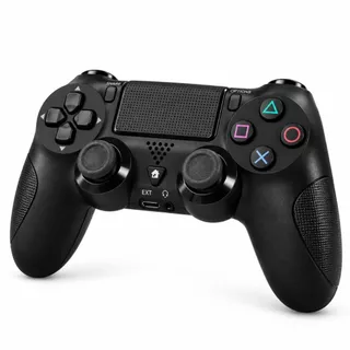 Controle Gamer Sem Fio com Touchpad Vibração Dupla LED Alto Falante P2 Recarregável USB