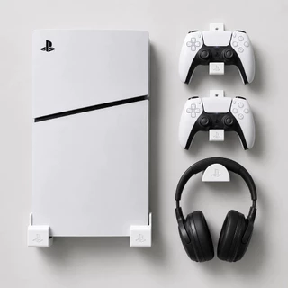 Suporte Para PS5 Playtation Slim de Parede Gamer Suporte Console Controles Reforçado Premium Vertical