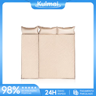Este colchão inflável com bolsa de armazenamento é perfeito para acampar, nadar e outros usos, e pode ser montado.