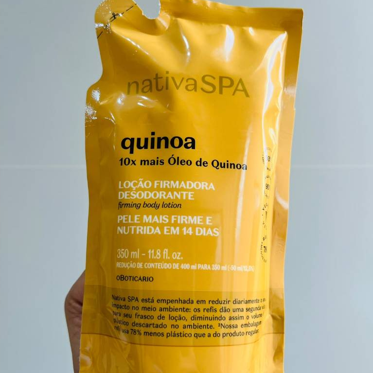 Hidratante Quinoa 350ml Refil Loção Firmadora Desodorante Hidratante ...