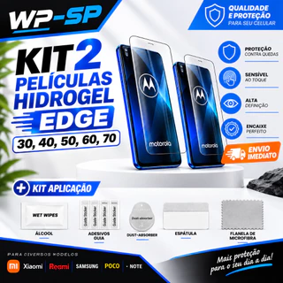 KIT 2 Peliculas HIDROGEL - EDGE 70,60,50,40,30 TODOS MODELOS + KIT DE APLICAÇAO + Envio imediato!