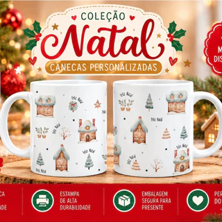 Caneca de Natal | Caneca Personalizada de Natal | Presente Amigo Secreto | Lembrança de Fim de Ano | Presente Natal |