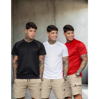 kit 3 camisetas masculina dry fit esportvas para academia