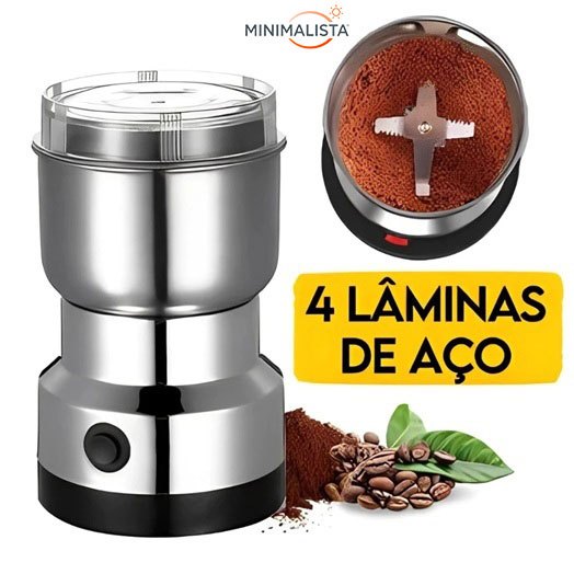 Moedor De Café 110v ou 220v Elétrico Grãos Aço Inox 4 Lâmina
