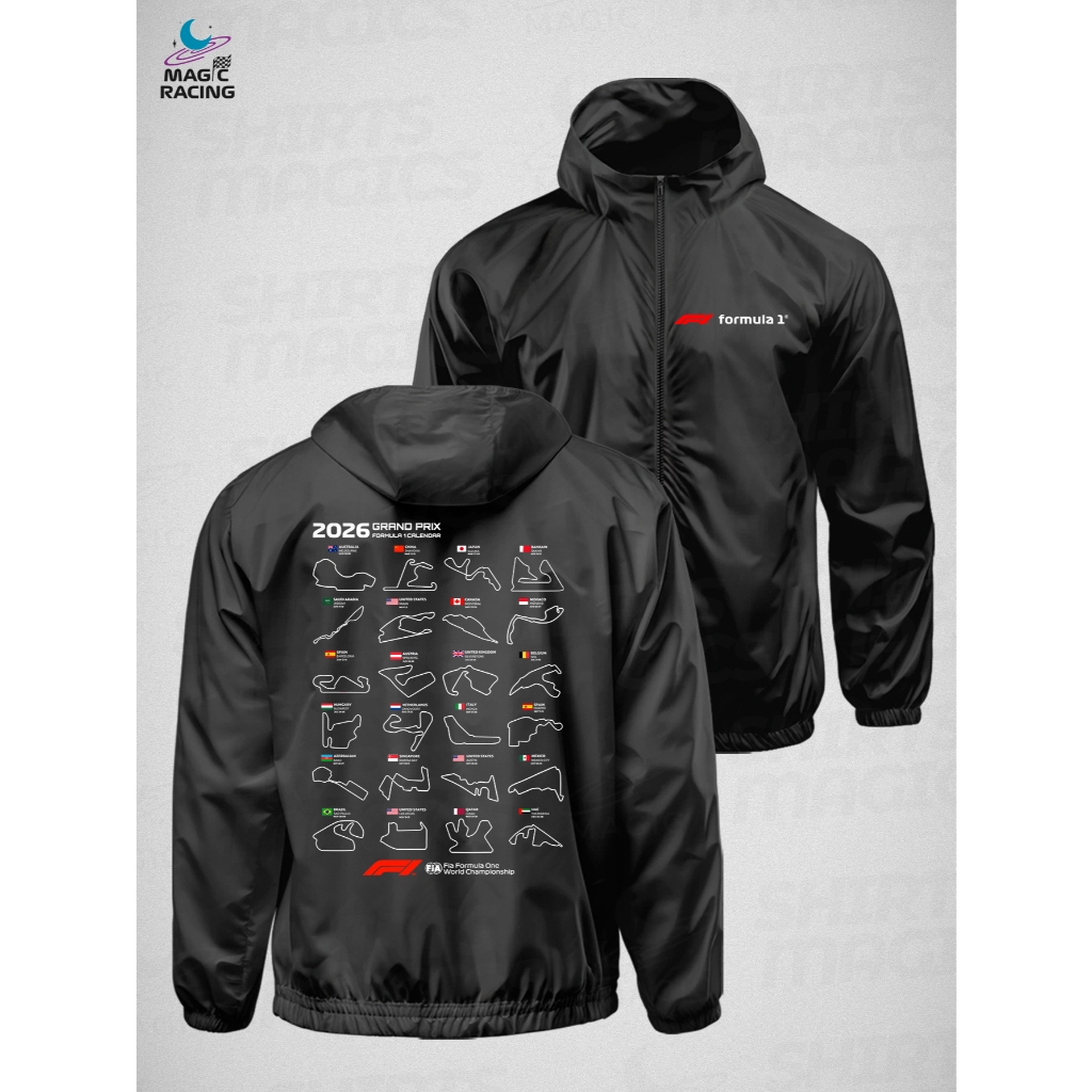 Blusa Corta Vento Grand Prix 2026 Calendario F1 Tecido Leve Fit - Magic ...