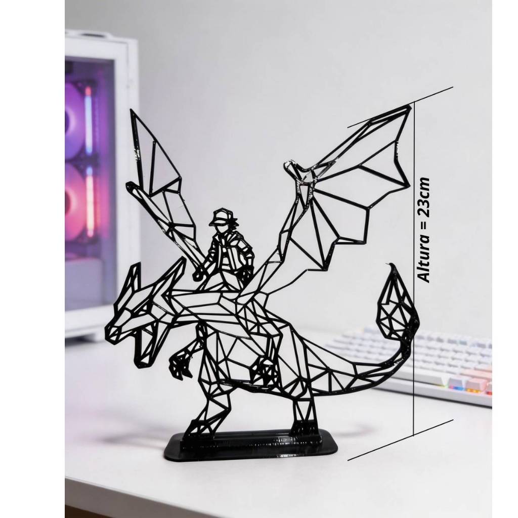 Charizard Low Poly 3D em PETG Premium – Decoração Pokémon Geek ...