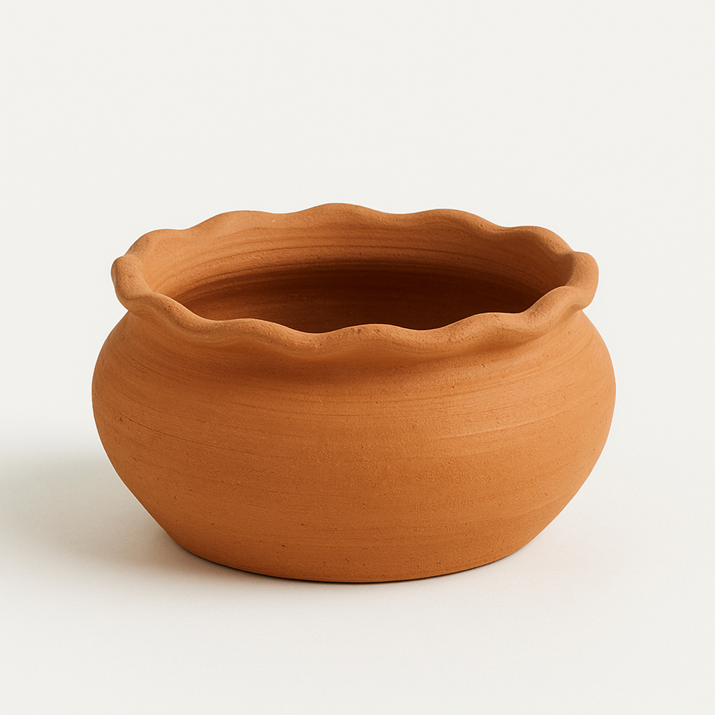 Vaso Pétala de Cerâmica feito em Barro Artesanal 
