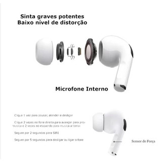 Fone De Ouvido Bluetooth Sem Fio Air Pods Pro 3 Para Android & iOS — foto 3 — Achou Levou Brasil