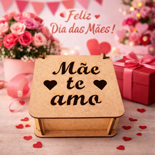 Kit 30 Caixinhas Mãe Te Amo Presente Lembrancinha Dias Das Mães Em Madeira Mdf em Oferta na Shopee