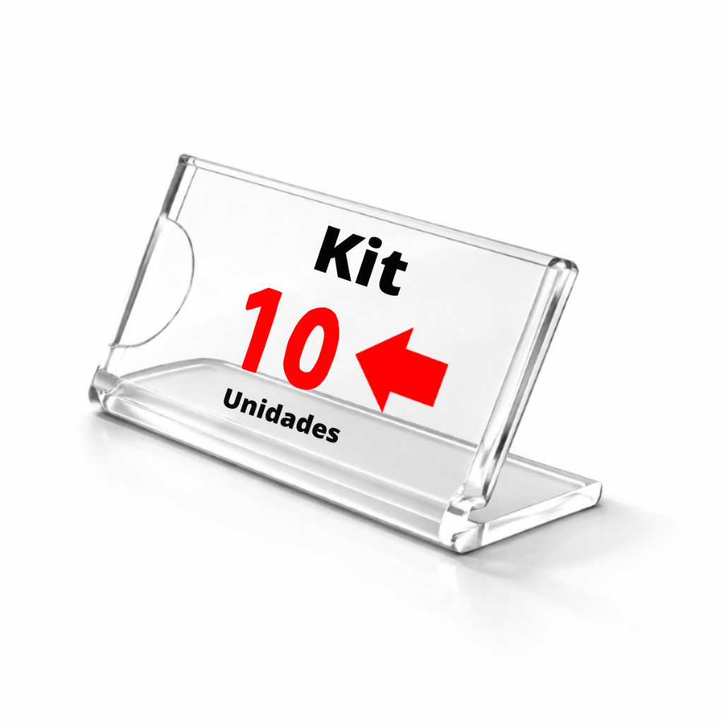 Kit Porta Preço Display Acrílico Cristal 7x4cm Etiqueta Expo