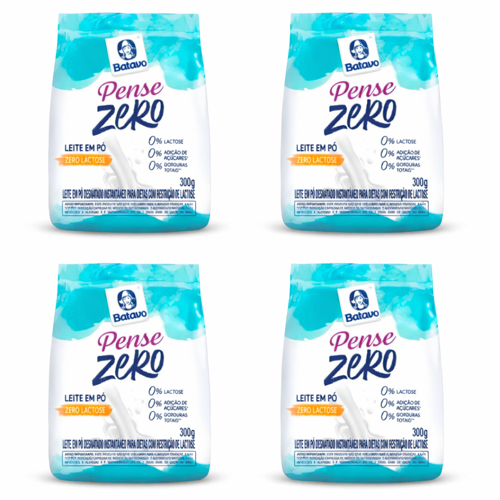Kit 4 Unidades Leite em Pó Pense Zero Lactose Zero Açúcar Zero Gordura ...