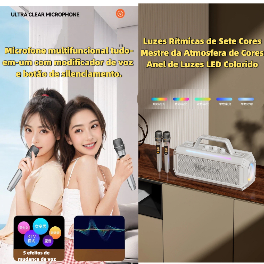 Caixa De Som Portátil Bluetooth Amplificada USB SD Radio Fm MP3