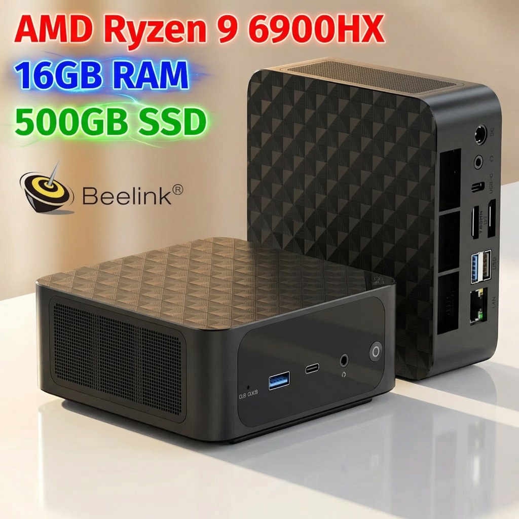 Mini PC Gamer Beelink SER6 • Ryzen 9 6900HX • 16GB DDR5 • SSD