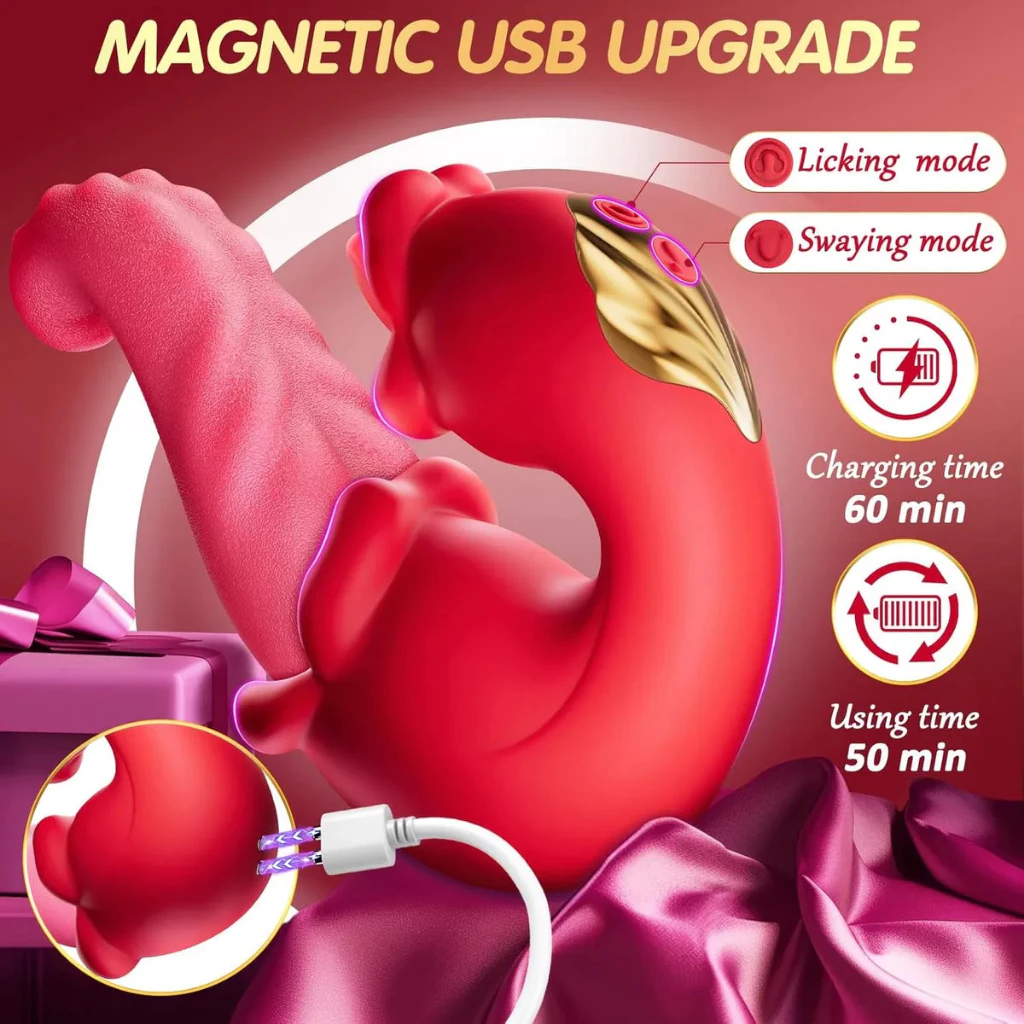 Vibrador Punto G con diseño anatómico, lengua mágica y boca estimuladora para una experiencia única. - Formato de glande- Múltiples funciones de vibración- Ideal para estimulación del punto G