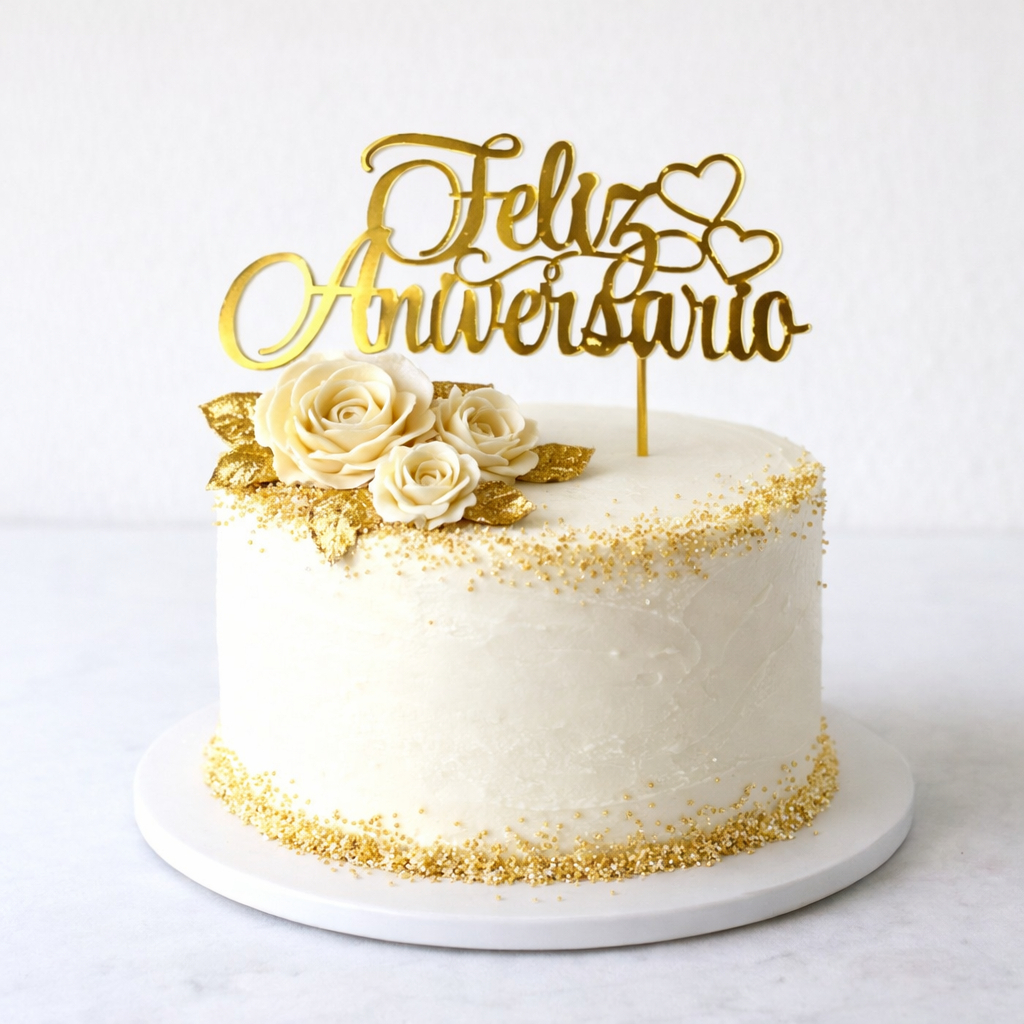 Kit 10 Topos De Bolo Feliz Aniversário Decorativo Decoração 