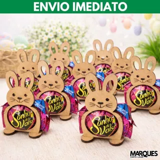 KIT 30 Porta Bombom de Coelho para Páscoa em MDF em Oferta na Shopee