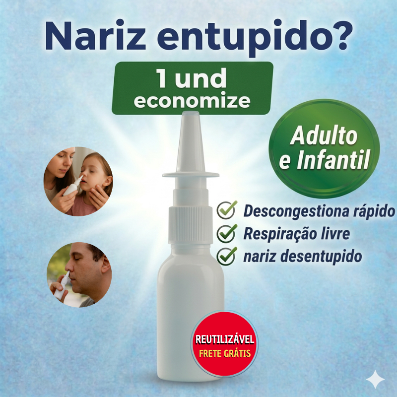 Spray Nasal Reutilizável Nariz Entupido Adulto Infantil Rinite Sinusite ...
