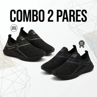 Combo 2 Pares Tênis Casual Slip On Adulto – Leveza, Conforto e Estilo para Uso Diário