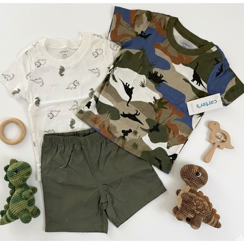 Trio conjunto bebê 3 e 2 peças importado Original body, blusa e short menino em Oferta na Shopee