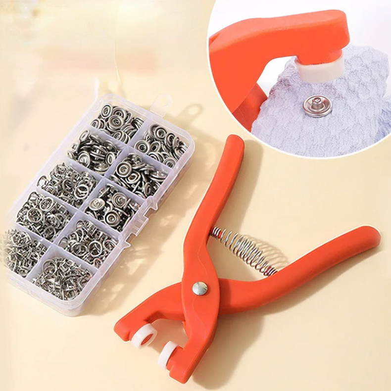 Alicate Aplicador com 160 Botões de Pressão de Metal, Kit Completo para Roupas | Shopee Brasil