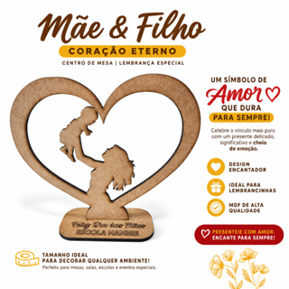 20 Centro De Mesa Mãe & Filho Dia das Mães Mdf Lembrança Base Personalizada em Oferta na Shopee