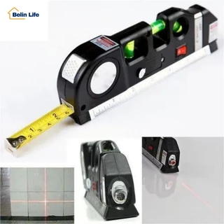 Nível Laser Profissional com Trena e Régua Nivelador 3 em 1 Horizontal Vertical Multiuso Luatek LV-03