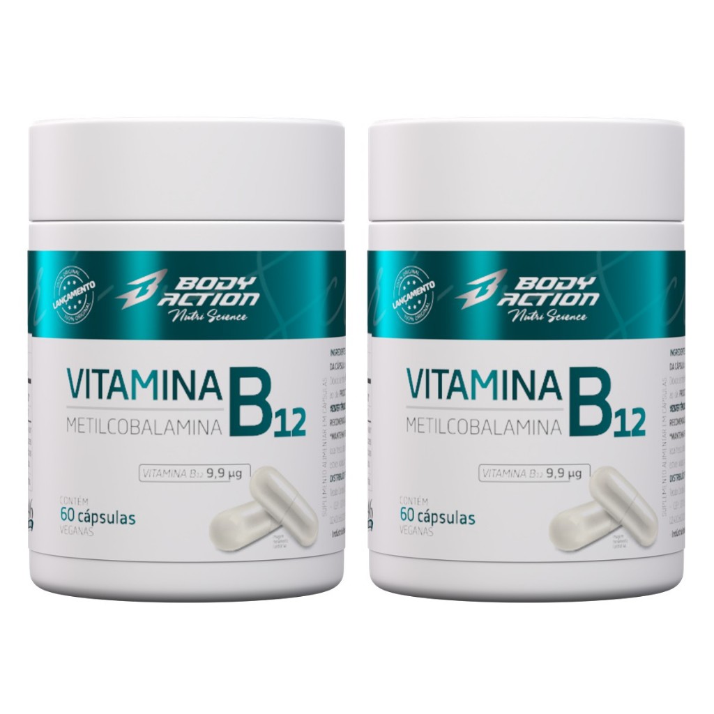 Kit 2x Vitamina B12 Metilcobalamina Total 120 Cápsulas Bodyaction