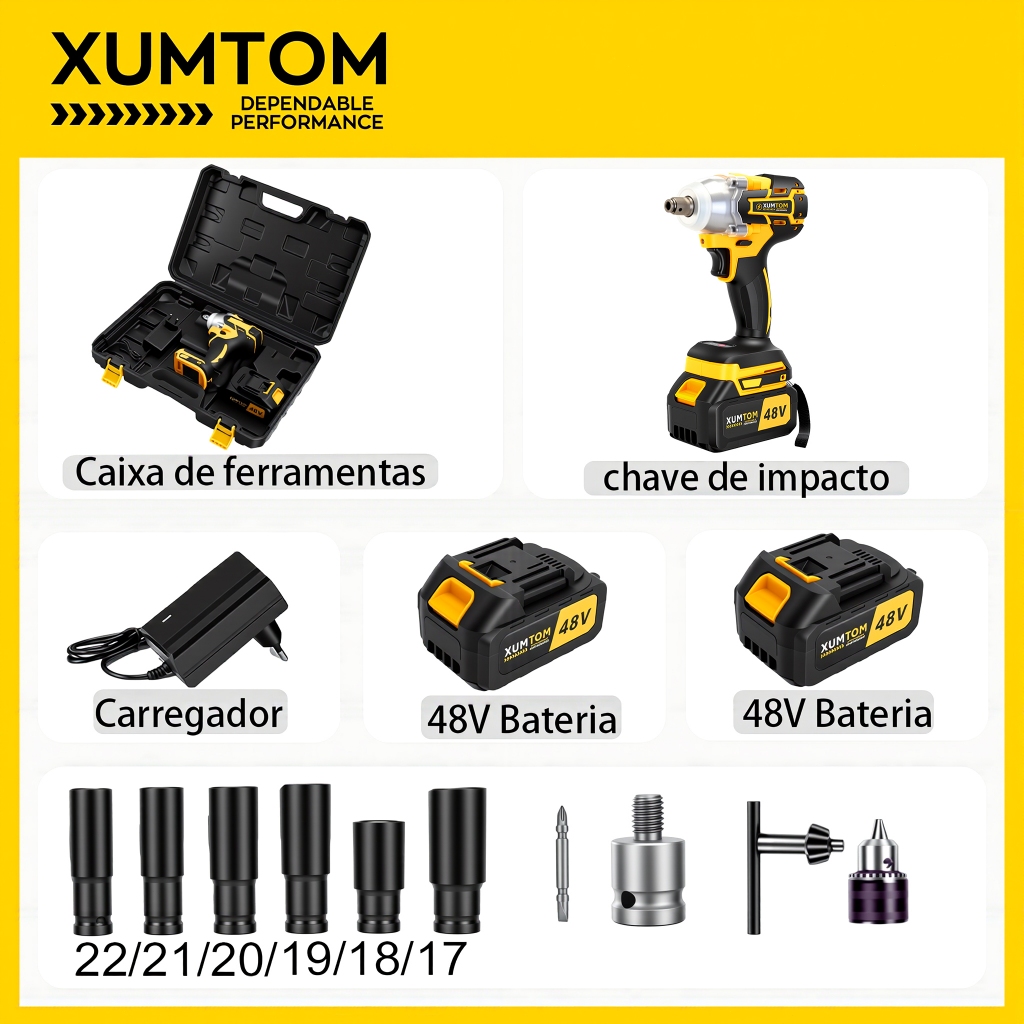 Chave De Impacto eletrica 350NM Sem Fio Furadeira Parafusadeira
