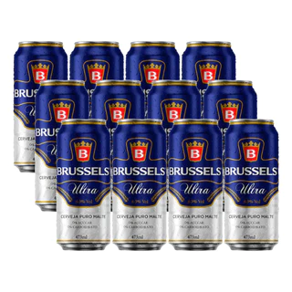 Cerveja Brussels Ultra Low Carb Zero Açúcar kit 12un. Latão 473ml
