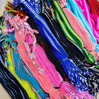 Kit 144 Pulseiras Hippie de Pano Coloridas Fina Estilo Praia Festival Reggae Unissex Sortidas